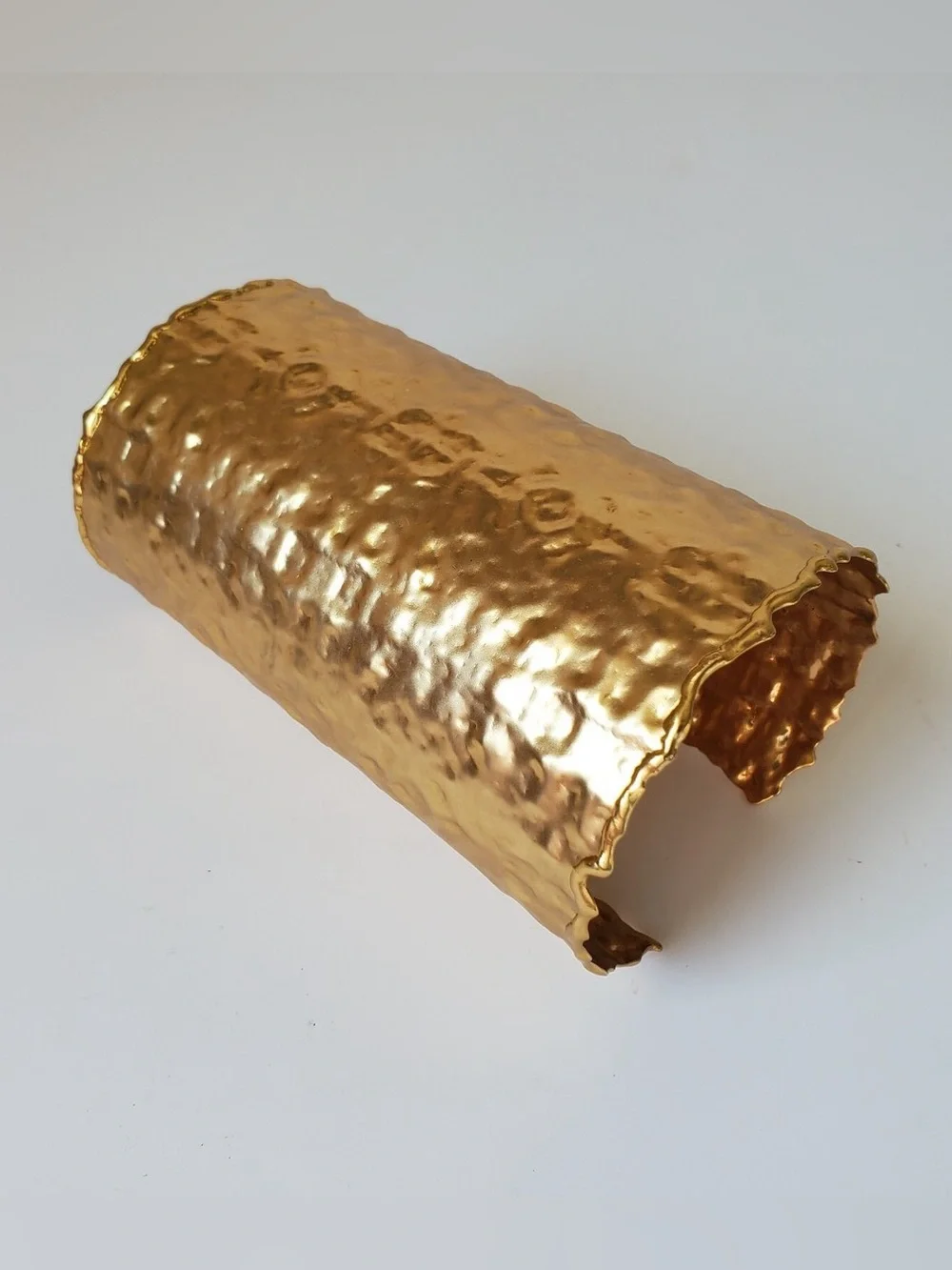 NWOT. Zara Golden Wide Rigid Textured Metal Cuff Bracelet Hammered.
